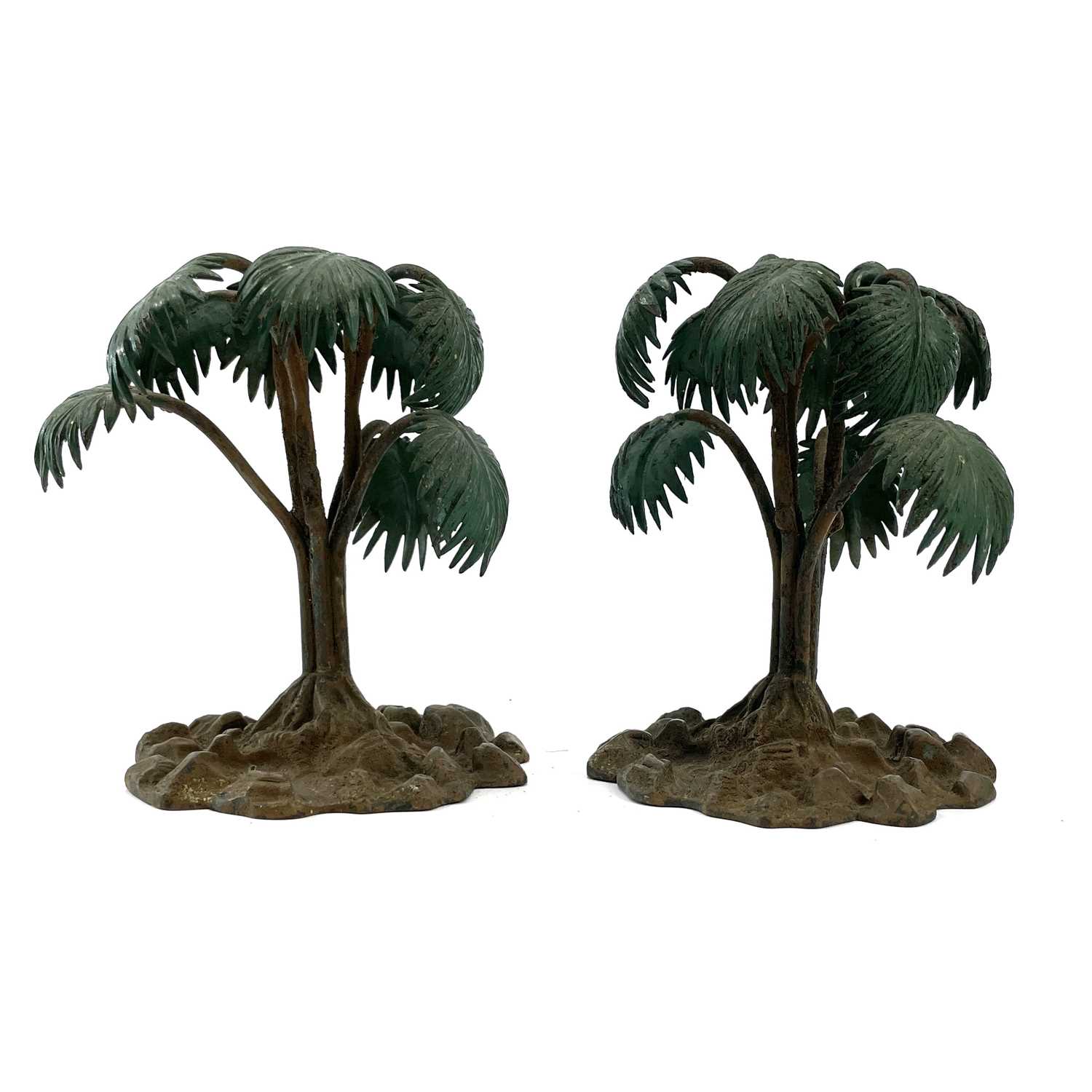 Lot 47 - A pair of cast metal cold painted models of...
