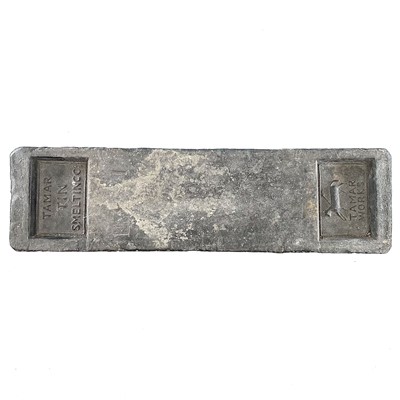 Lot 392 - A 56lb Tamar Tin melting Co ingot, circa 1885,...