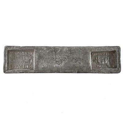 Lot 393 - A 19th century Melenear Hayle 56lb tin ingot,...