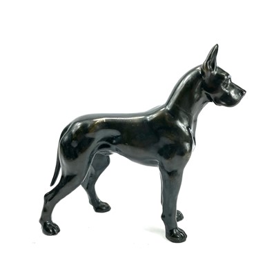 Lot 156 - A bronzed model of a standing Great Dane,...