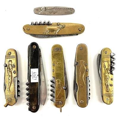 Lot 130 - An early 20th century brass folding pen knife...