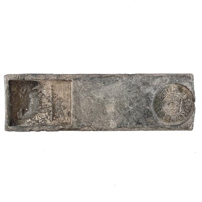 Lot 401 - A Treloweth 28lb tin ingot, salvaged from the...