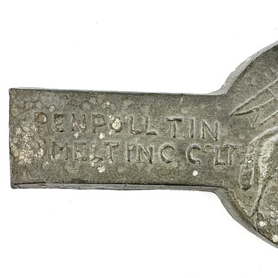 Lot 416 - A Penpoll Tin Smelting Co Truro bar ingot,...