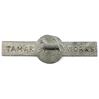 Lot 418 - A 19th century Tamar Works bar ingot, salvaged...