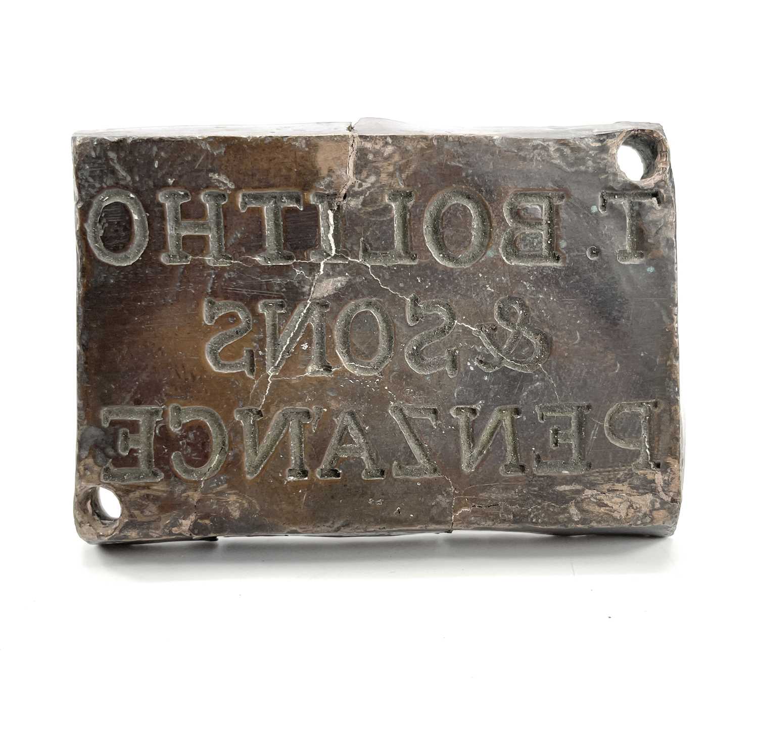 Lot 426 - A bronze hot mark inscribed 'T. BOLITHO & SONS...