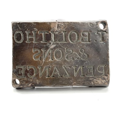 Lot 426 - A bronze hot mark inscribed 'T. BOLITHO & SONS...