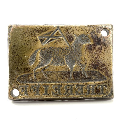 Lot 428 - A bronze hot mark inscribed 'TREREIFE', 9 x 13cm.