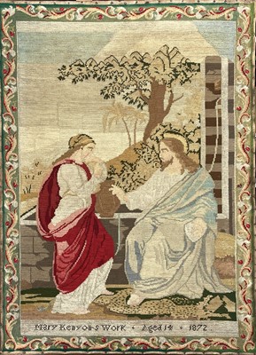 Lot 1601 - A Victorian embroidery panel depicting Photine...