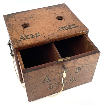 Lot 5 - A late Victorian mahogany voting box,...