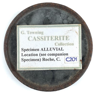 Lot 433 - A cassiterite specimen in original tin and...