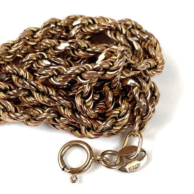Lot 34 - A 9ct gold rope twist necklace, length 52cm,...