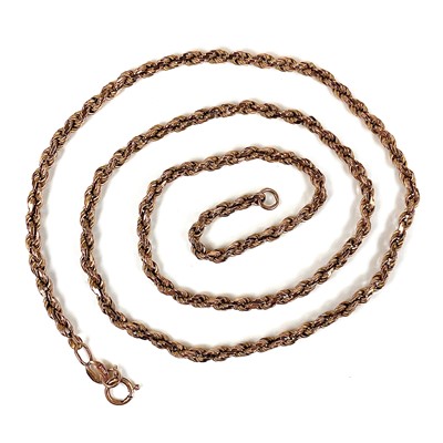Lot 34 - A 9ct gold rope twist necklace, length 52cm,...