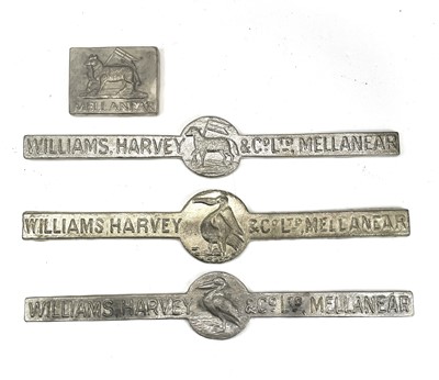 Lot 443 - Four re-strike tin plates 'MELLANEAR WILLIAM...