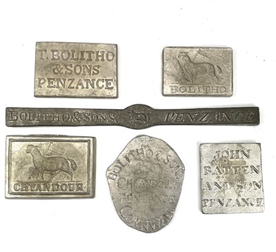 Lot 444 - A collection of six re-strike Cornish tin...