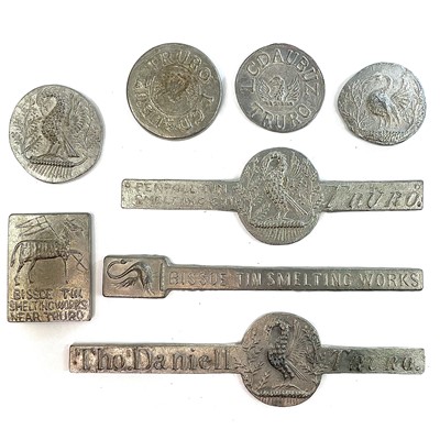 Lot 445 - A collection of seven re-strike Cornish tin...