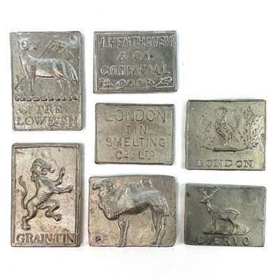 Lot 450 - A collection of seven re-strike Cornish tin...