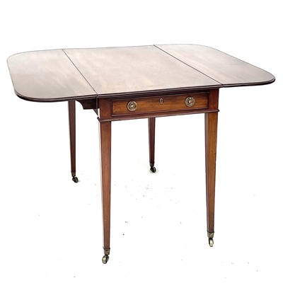 Lot 1850 - A late George III mahogany Pembroke table,...