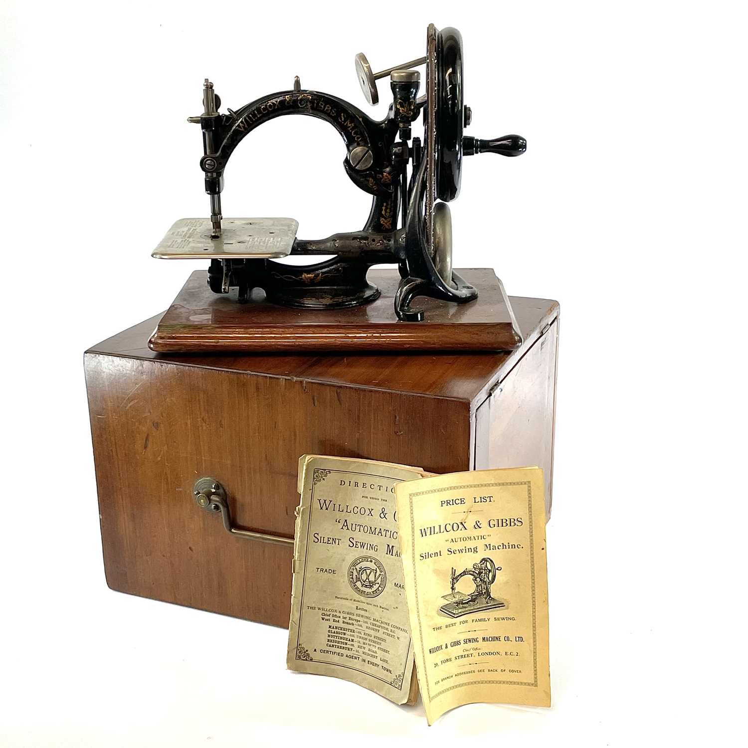 Lot 8 - A Willcox and Gibbs 'Silent' sewing machine,...