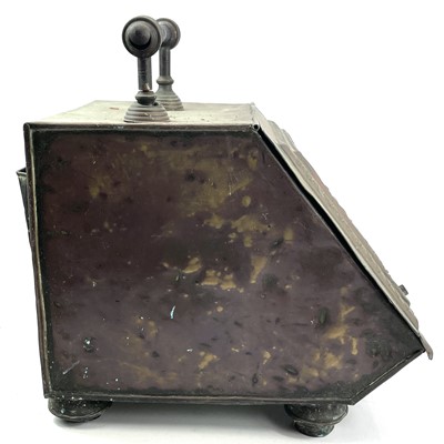 Lot 111 - An Aesthetic movement brass coal box with a...