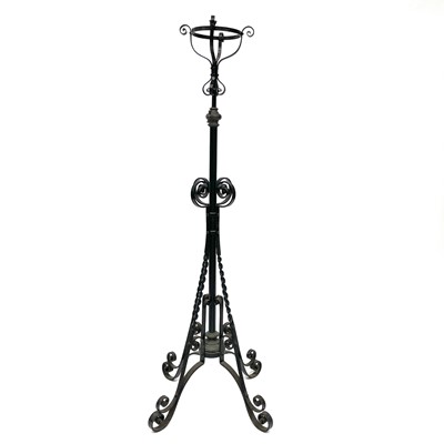 Lot 1857 - A late Victorian wrought iron telescopic oil...