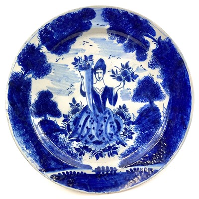 Lot 162 - An 18th century Delft blue and white plate.