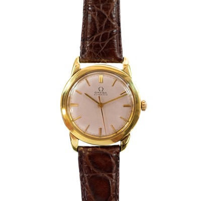 Lot 310 - An Omega 18ct gold automatic gentleman's wristwatch.