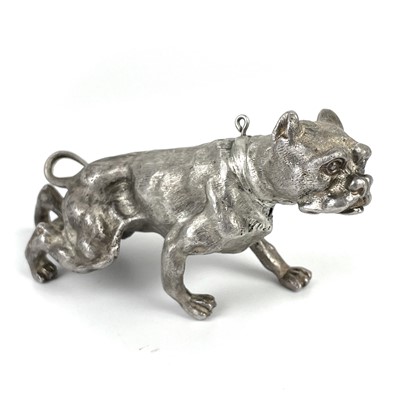 Lot 51 - A modern heavy silver bulldog