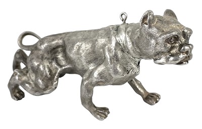 Lot 51 - A modern heavy silver bulldog