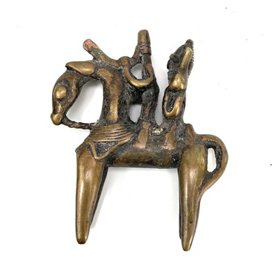 Lot 50 - An African Kotoko bronze equestrian figure...