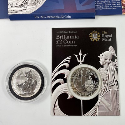 Lot 21 - G.B. Silver Bullion Brittannia £2 coins (x5).
