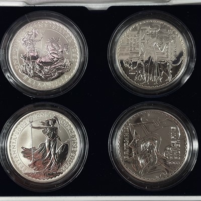 Lot 25 - G.B. Silver Bullion Britannia Cased Set of 4 Coins.