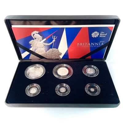 Lot 26 - G.B. Silver Proof 2016 Britannia Coin Set of 6 Coins.
