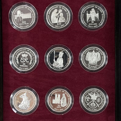 Lot 32 - G.B. Commonwealth/World Proof Silver Royal Mint 1993 40th Anniv. of Coronation Collection (x18).