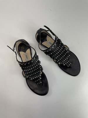 Lot 320 - A pair of Jimmy Choo Nappa black leather...