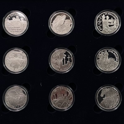 Lot 34 - Royal Mint World War I 90th Anniversary £5 Silver Proof Series (x18).