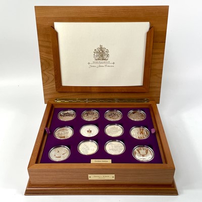 Lot 36 - Royal Mint, Golden Jubilee Collection 2002 Proof £5 Coin Size Silver Proof Coins (x24).