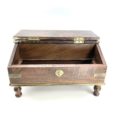 Lot 90 - An early 20th century teak and brass mounted...