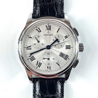 Lot 344 - A Concord chronograph stainless steel quartz...