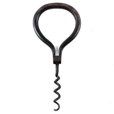 Lot 119 - A 19th century corkscrew with walnut turned...