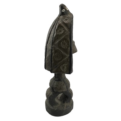 Lot 10 - A copper clad hardwood reliquary figure, Gabon,...
