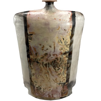 Lot 451 - John BEDDING (1947) Large raku bottle vase...