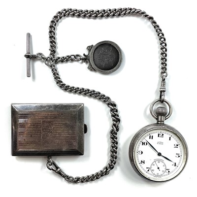 Lot 436 - A silver crown wind pocket watch, the 40mm...