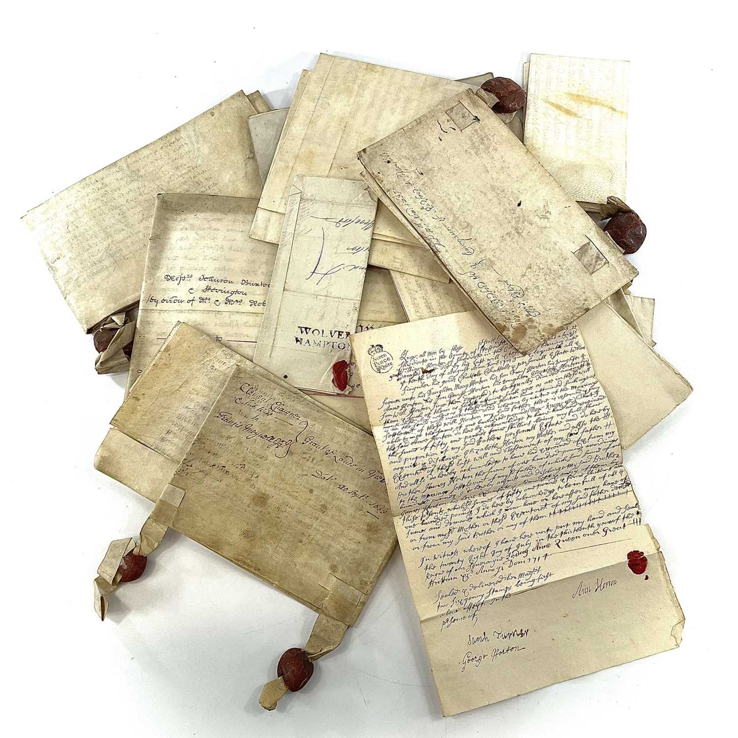 Lot 236 Indentures, vellum backed and paper 17th