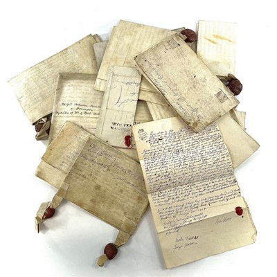 Lot 236 - Indentures, vellum backed and paper 17th...