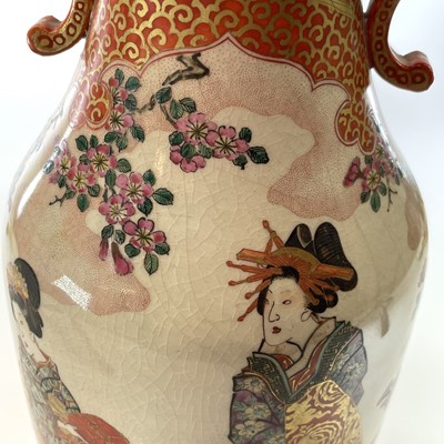 Lot 169 - A Japanese porcelain vase, converted to a lamp...