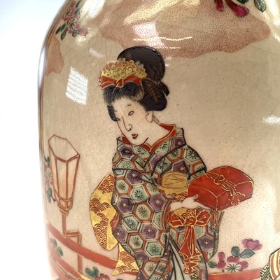 Lot 169 - A Japanese porcelain vase, converted to a lamp...