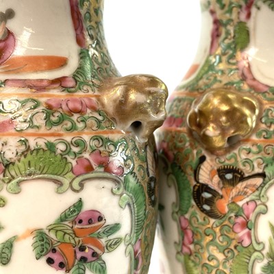 Lot 43 - A pair of Chinese Canton porcelain vases, 19th...