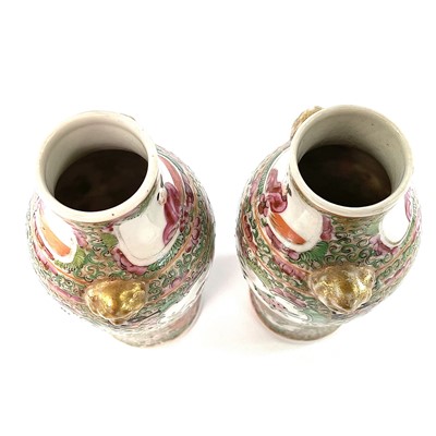 Lot 43 - A pair of Chinese Canton porcelain vases, 19th...