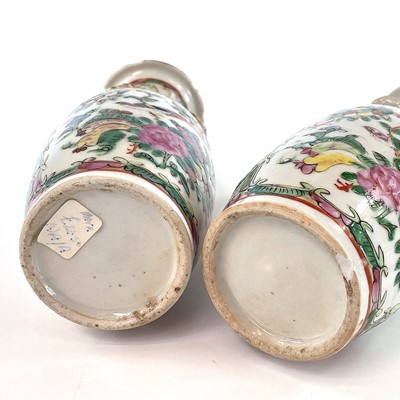 Lot 45 - A pair of Chinese Canton porcelain vases, 19th...