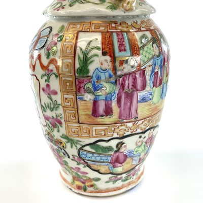 Lot 13 - A Chinese Canton porcelain vase, 19th century,...